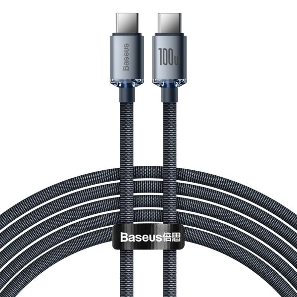 Kabelis Kabelis ātrai uzlādēšanai un datiem pārsūtiet USB-C USB-C 100W 2M Black