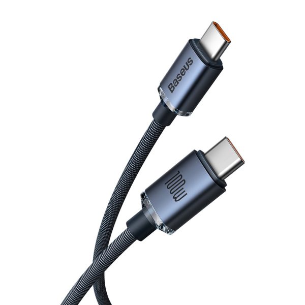 Kabelis Kabelis ātrai uzlādēšanai un datiem pārsūtiet USB-C USB-C 100W 2M Black