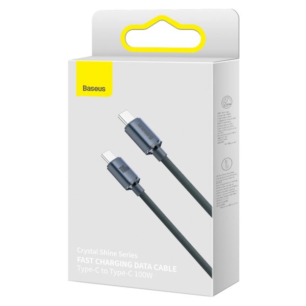 Kabelis Kabelis ātrai uzlādēšanai un datiem pārsūtiet USB-C USB-C 100W 2M Black