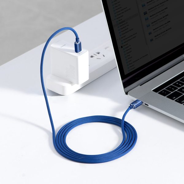 Kabelis Kabelis ātrai uzlādēšanai un datiem pārsūtiet USB-C USB-C 100W 2M Blue