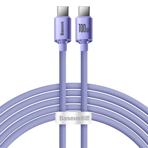 Kabelis Kabelis ātrai uzlādēšanai un datiem pārsūtiet USB-C USB-C 100W 2M Purple