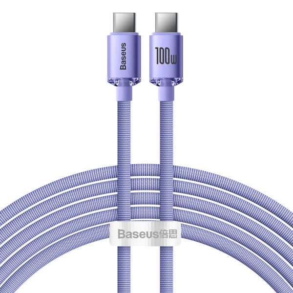 Kabelis Kabelis ātrai uzlādēšanai un datiem pārsūtiet USB-C USB-C 100W 2M Purple
