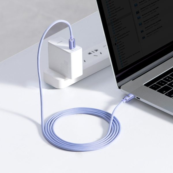 Kabelis Kabelis ātrai uzlādēšanai un datiem pārsūtiet USB-C USB-C 100W 2M Purple