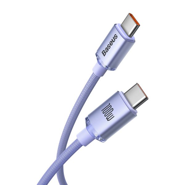 Kabelis Kabelis ātrai uzlādēšanai un datiem pārsūtiet USB-C USB-C 100W 2M Purple