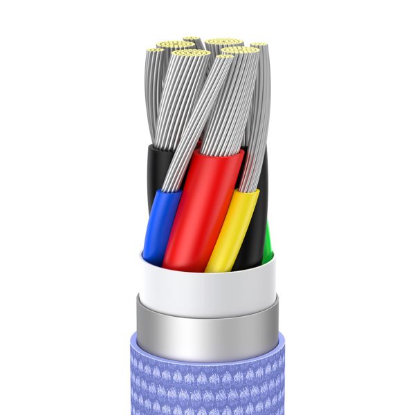 Kabelis Kabelis ātrai uzlādēšanai un datiem pārsūtiet USB-C USB-C 100W 2M Purple