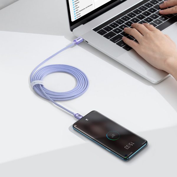 Kabelis Kabelis ātrai uzlādēšanai un datiem pārsūtiet USB-C USB-C 100W 2M Purple