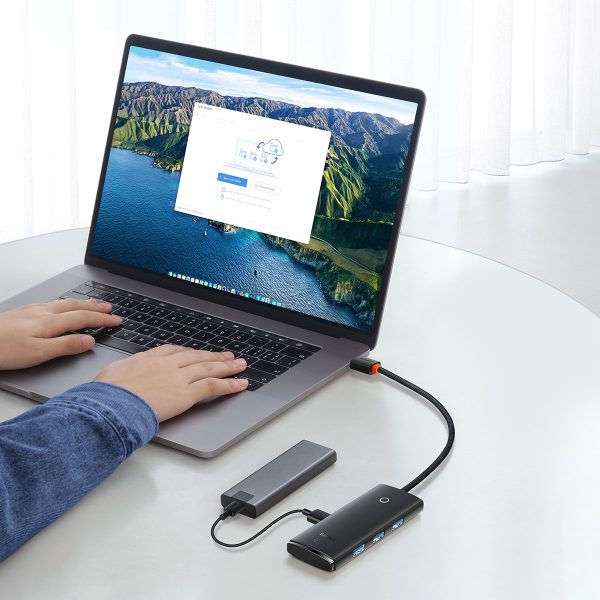 Lite Series Hub USB-C 4X USB 3.0 25cm melnais adapteris