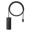 Lite Series Hub USB-C 4X USB 3.0 1M melnais adapteris