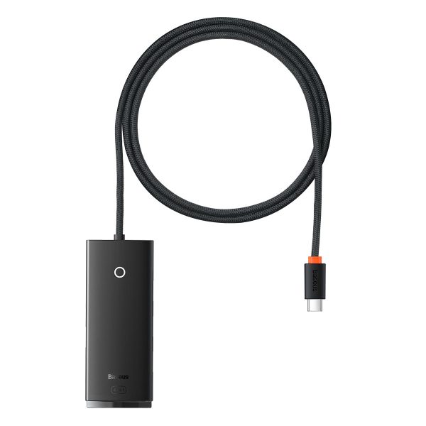 Lite Series Hub USB-C 4X USB 3.0 1M melnais adapteris