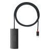Lite Series Hub USB-C 4X USB 3.0 1M melnais adapteris