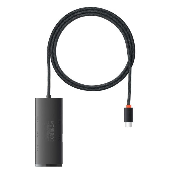 Lite Series Hub USB-C 4X USB 3.0 1M melnais adapteris