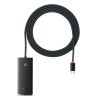 Lite Series Hub USB-C 4X USB 3.0 2M melnais adapteris Lite Series Hub USB-C 4X USB 3.0 2M melnais adapteris
