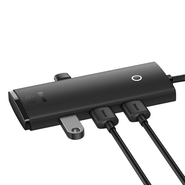 1018407-4-lite-series-przejsciowka-hub-usb-c-4-us-baseus-hurtownia-sklep Lite Series Hub USB-C 4X USB 3.0 2M melnais adapteris