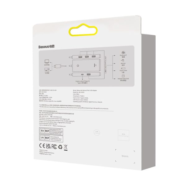 1018407-6-lite-series-przejsciowka-hub-usb-c-4-us-baseus-hurtownia-sklep Lite Series Hub USB-C 4X USB 3.0 2M melnais adapteris