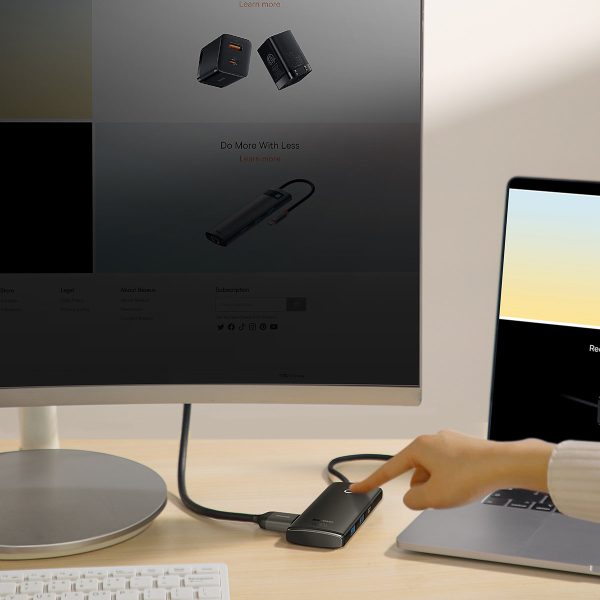 Lite sērijas daudzfunkcionālais centrmezgls USB-C 2 X USB 3.0 USB-C HDMI 1.4 SD-TF Black