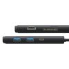 Lite sērijas daudzfunkcionālais centrmezgls USB-C 2 X USB 3.0 USB-C HDMI 1.4 SD-TF Black