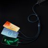 Flash Series II USB-C USB-C iphone zibens microUSB 100W 1,2m zilā krāsā