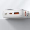 QPOW PowerBank 1000MAH Build -In USB tipa C 22.5W Ātrais uzlādes baltais kabelis