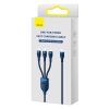 Flash Series II USB-C USB kabeļa tips i iphone zibens microUSB 100W 1,5 m zilā krāsā