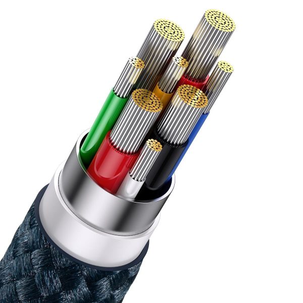 Flash Series II USB-C USB kabeļa tips i iphone zibens microUSB 100W 1,5 m zilā krāsā