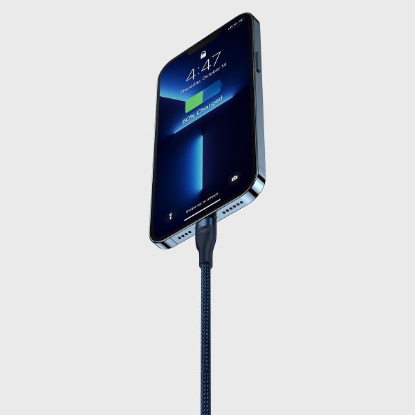 Flash Series II USB-C USB kabeļa tips i iphone zibens microUSB 100W 1,5 m zilā krāsā