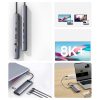 Daudzfunkcionālais centrs 12in1 USB-C HDMI DP USB-C minijack 3,5mm RJ45 SD