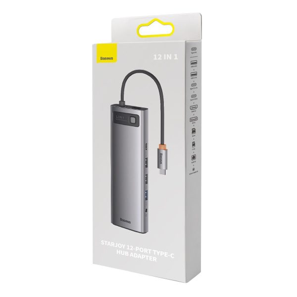 Daudzfunkcionālais centrs 12in1 USB-C HDMI DP USB-C minijack 3,5mm RJ45 SD