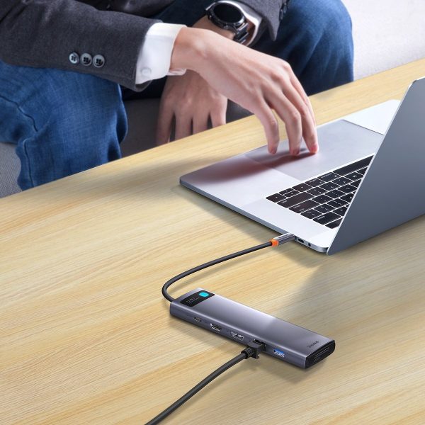 Daudzfunkcionālais centrs 12in1 USB-C HDMI DP USB-C minijack 3,5mm RJ45 SD