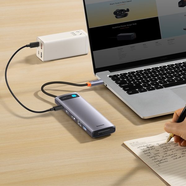 Daudzfunkcionālais centrs 12in1 USB-C HDMI DP USB-C minijack 3,5mm RJ45 SD
