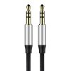Yiven M30 kabeļa audio kabeļa stereo aux 3,5 mm vīriešu mini ligzda 1m sudraba-melns