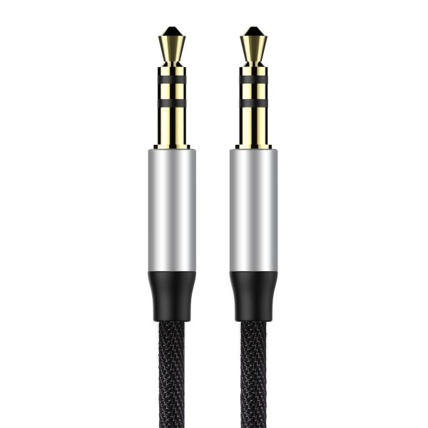 Yiven M30 kabeļa audio kabeļa stereo aux 3,5 mm vīriešu mini ligzda 1m sudraba-melns