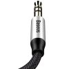 Yiven M30 kabeļa audio kabeļa stereo aux 3,5 mm vīriešu mini ligzda 1m sudraba-melns