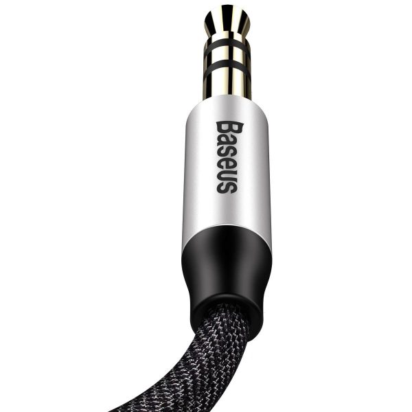 Yiven M30 kabeļa audio kabeļa stereo aux 3,5 mm vīriešu mini ligzda 1m sudraba-melns