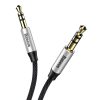 Yiven M30 kabeļa audio kabeļa stereo aux 3,5 mm vīriešu mini ligzda 1m sudraba-melns