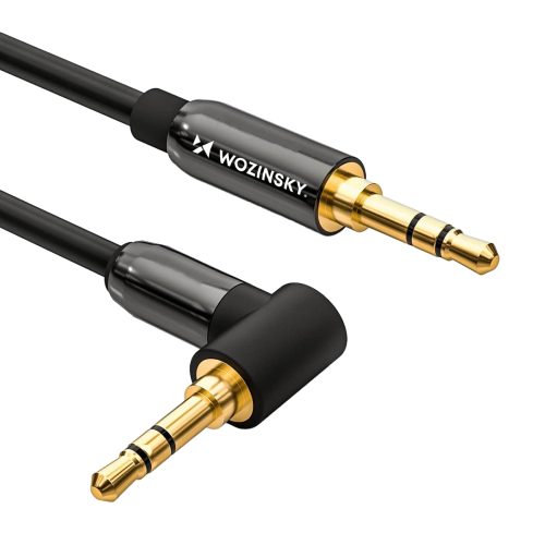 Aux aux vīriešu leņķa raktuves kabeļa mini ligzda 3 m melns