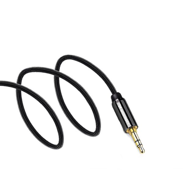 Aux aux vīriešu leņķa raktuves kabeļa mini ligzda 3 m melns