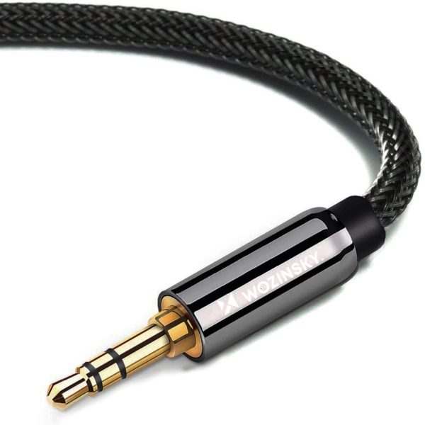 Aux aux vīriešu miej-jack kabeļa mini ligzda 2m melns
