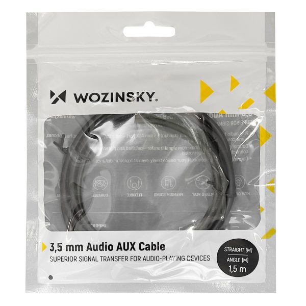 Aux aux vīriešu miej-jack kabeļa mini ligzda 2m melns