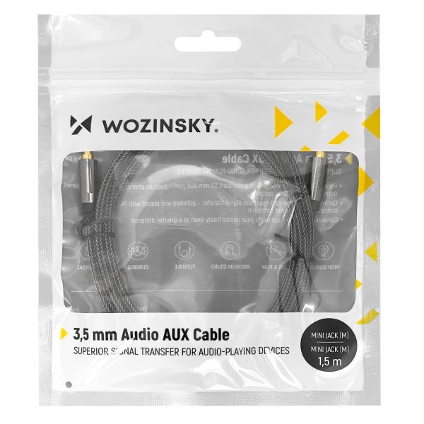 Universālais kabeļa mini domkrats AUX 3M melns kabelis