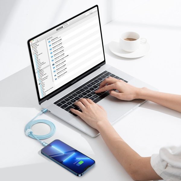 Kabelis USB-C kabelis iPhone Lightning ātra uzlāde 20W 1,2m zilā krāsā
