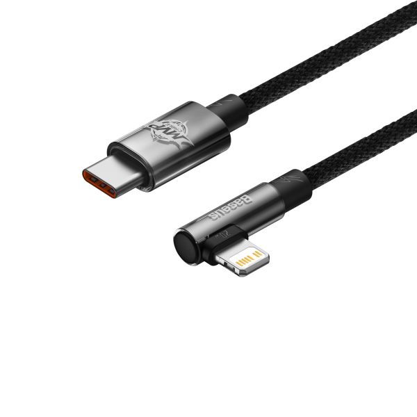 1018524-3-katowy-kabel-przewod-power-delivery-z-bo-baseus-hurtownia-sklep Leņķa kabeļa barošanas piegādes kabelis ar USB-C sānu spraudni iPhone Lightning 1m 20 W Black