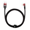 Leņķa kabeļa barošanas piegādes kabelis ar USB-C sānu spraudni iPhone Lightning 1M 20 W Red Red