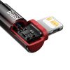 Leņķa kabeļa barošanas piegādes kabelis ar USB-C sānu spraudni iPhone Lightning 1M 20 W Red Red