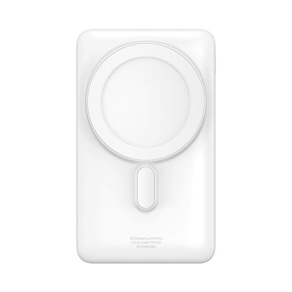 PowerBank ar bezvadu uzlādes magSafe 1000mAh 20W USB-C 0,5 m baltais kabelis