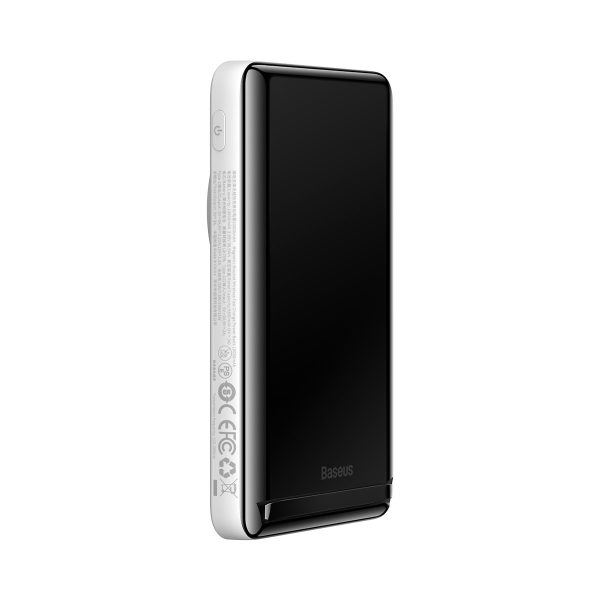 PowerBank ar bezvadu uzlādes magSafe 1000mAh 20W USB-C 0,5 m baltais kabelis