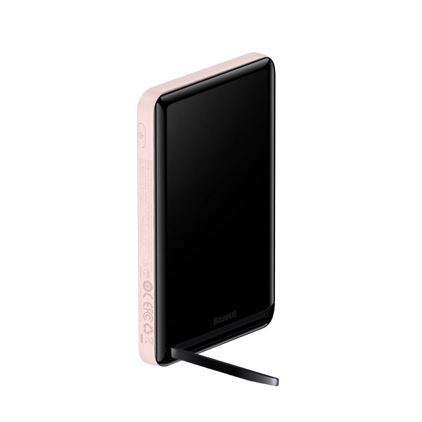 PowerBank ar bezvadu uzlādes magSafe 1000mah 20W USB-C 0,5 m rozā kabelis