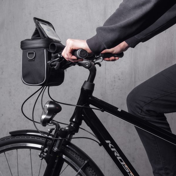 Velosipēdu soma navigācijai ar melnu plecu siksnu