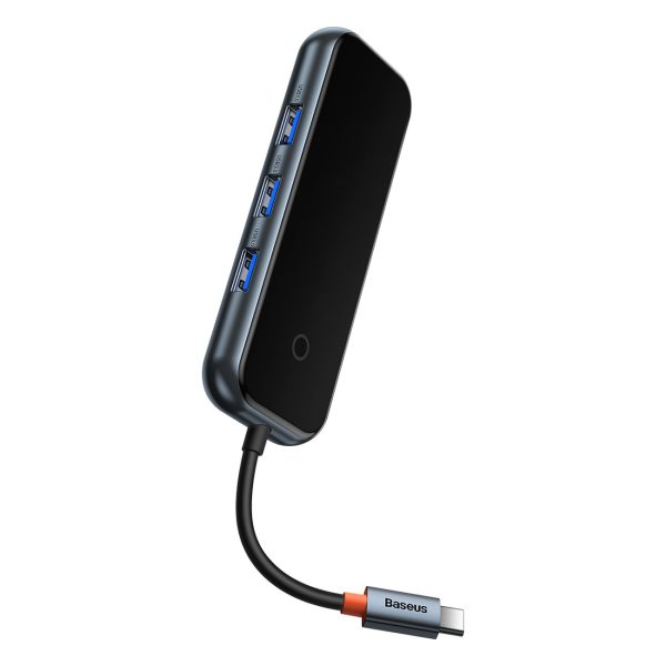 AMEJOY HUB 4-POPT USB-C 3XUSB 3.0 tumši pelēks