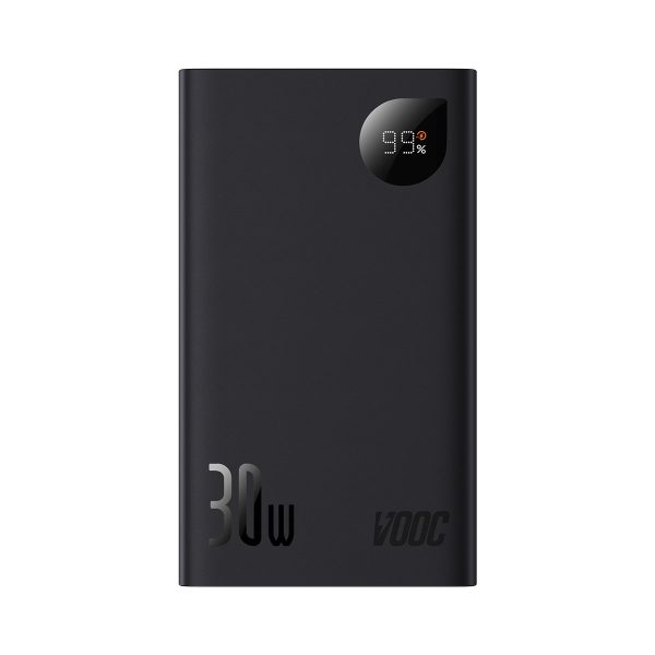 PowerBank ar 20 000 mAh 30W 2xUSB 1xUSB-C ātrais lādiņš SCP Vooc Black