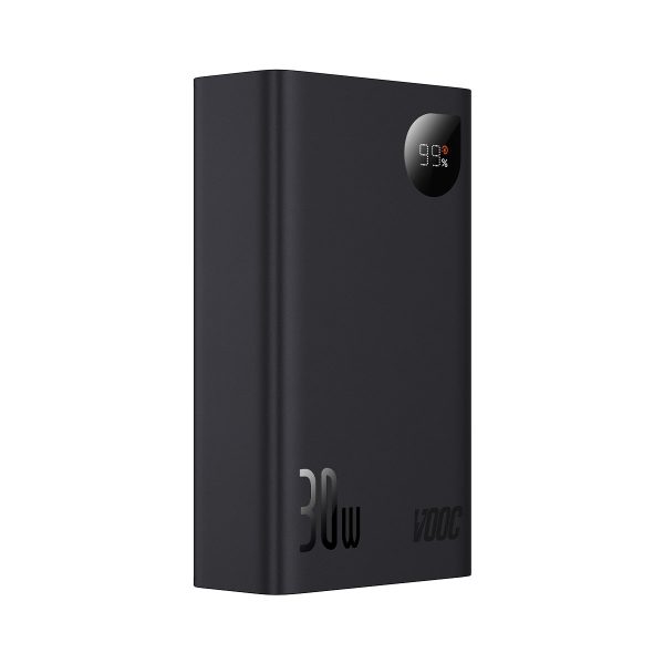 PowerBank ar 20 000 mAh 30W 2xUSB 1xUSB-C ātrais lādiņš SCP Vooc Black